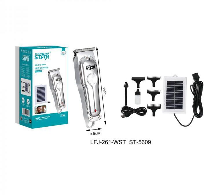 3W Solar Rechargeable Hair Clipper