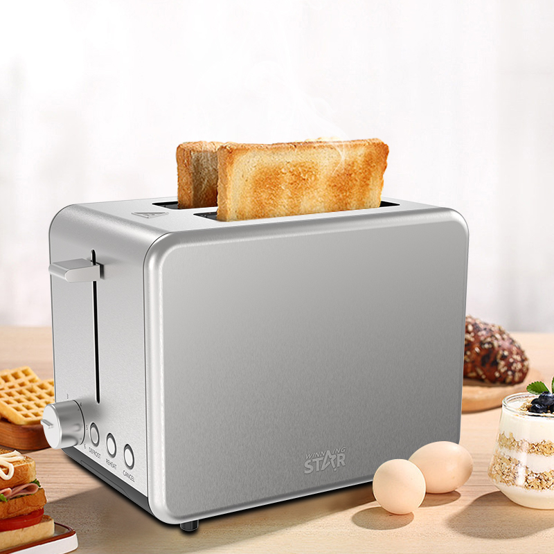 730W-870W 2-Slice Stainless Steel Electric Toaster