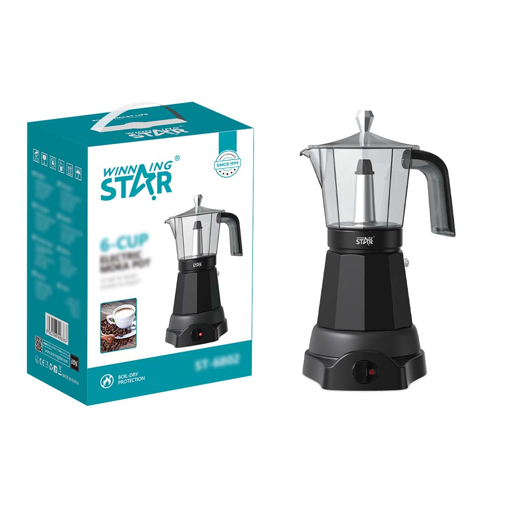 6-Cup Black Electric Espresso Maker