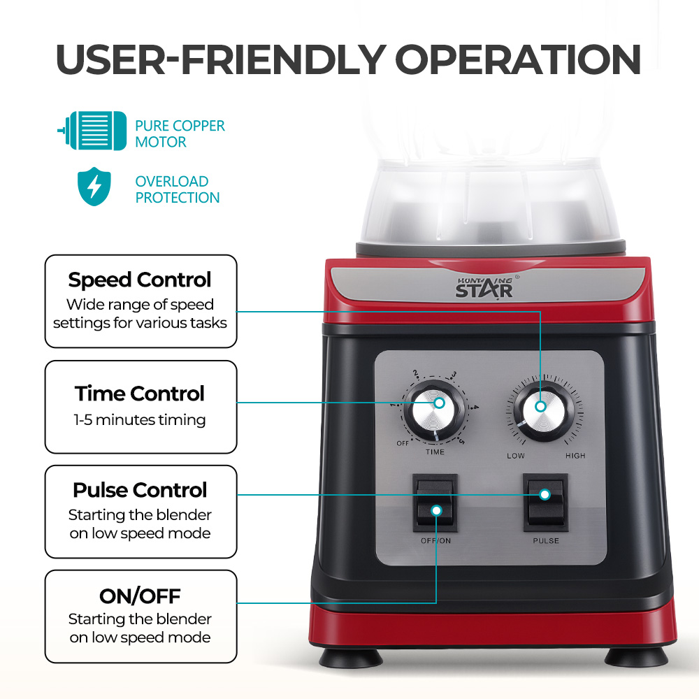 2000W Mixer Grinder Juicer Chopper Plus Big Capacity 5L Blender