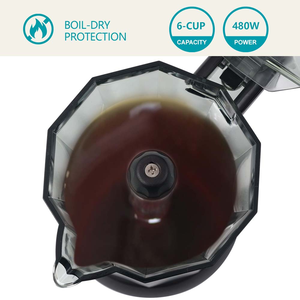 6-Cup Black Electric Espresso Maker