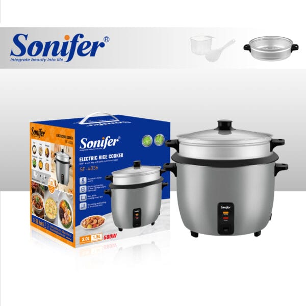 3L 500W Electric Rice Cooker with Steamer