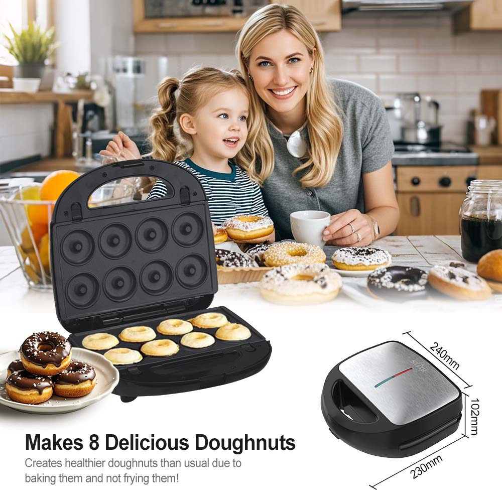 High-Quality 5-in-1 Breakfast Sandwich, Waffle & Donut Maker Set