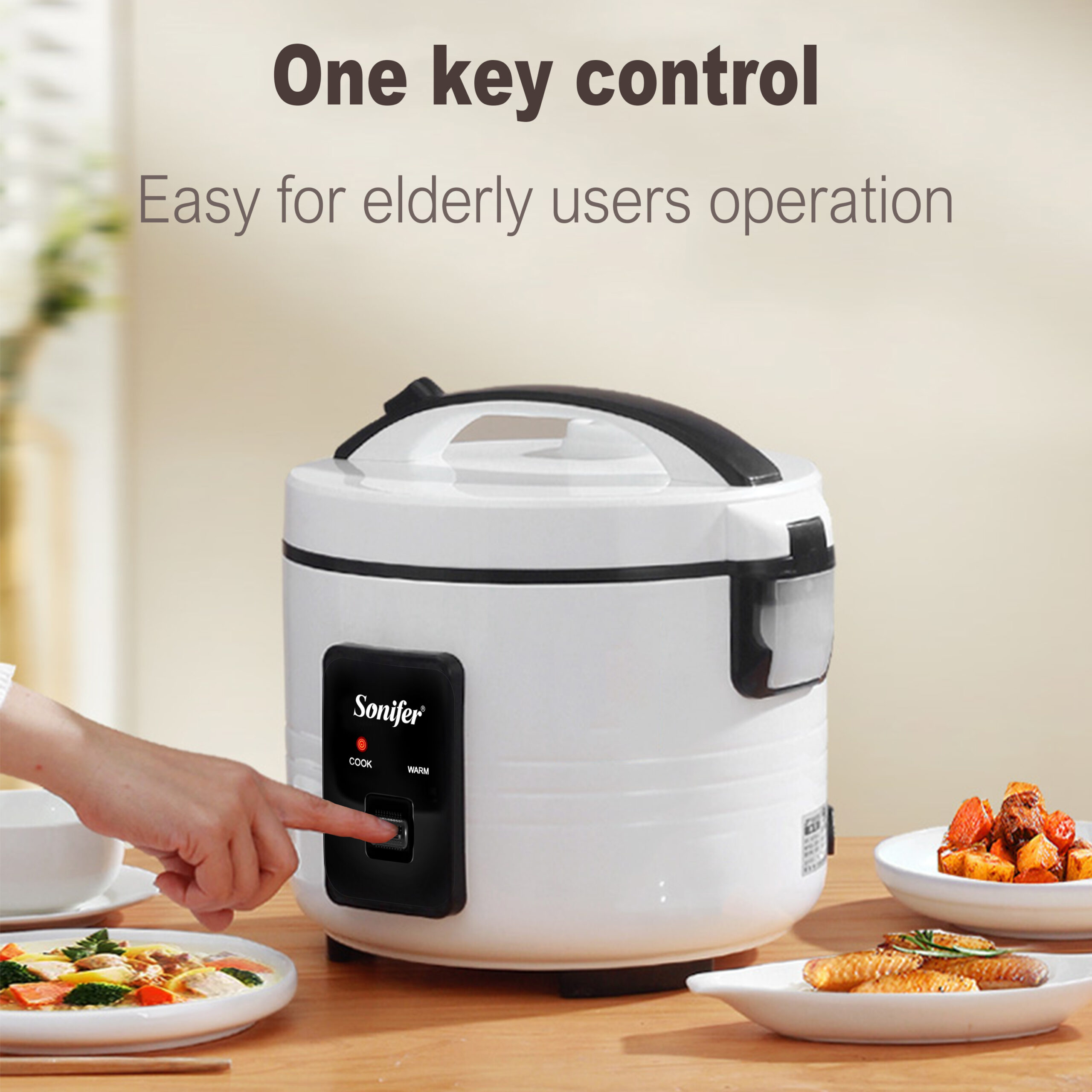 New Kitchen 4L 700W White Electric Rice Cooker with Automatic Switch