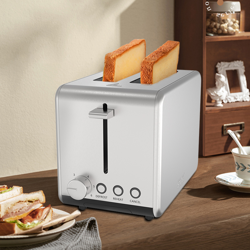 730W-870W 2-Slice Stainless Steel Electric Toaster