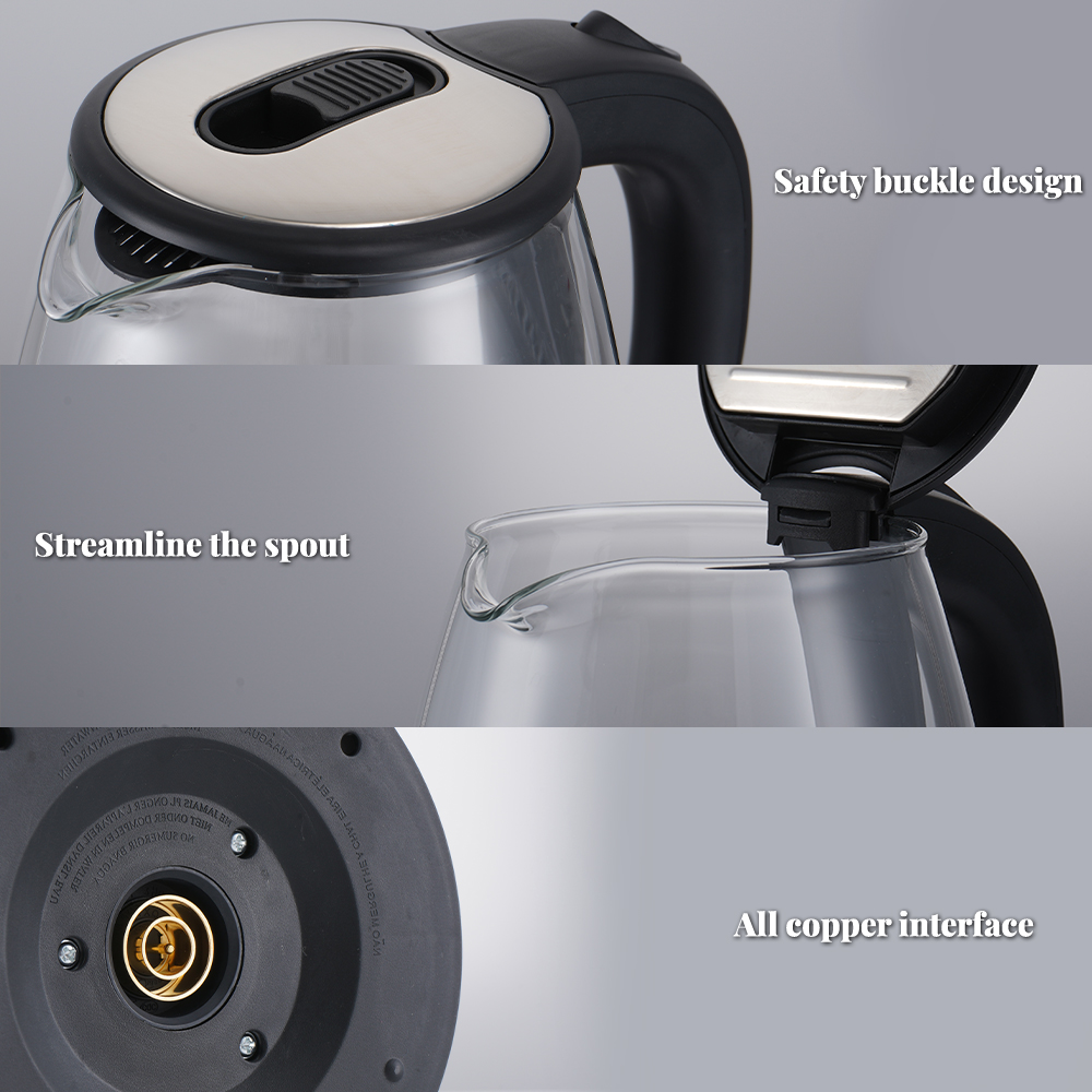1500W 1.8L Glass & PP Travel Electric Kettle