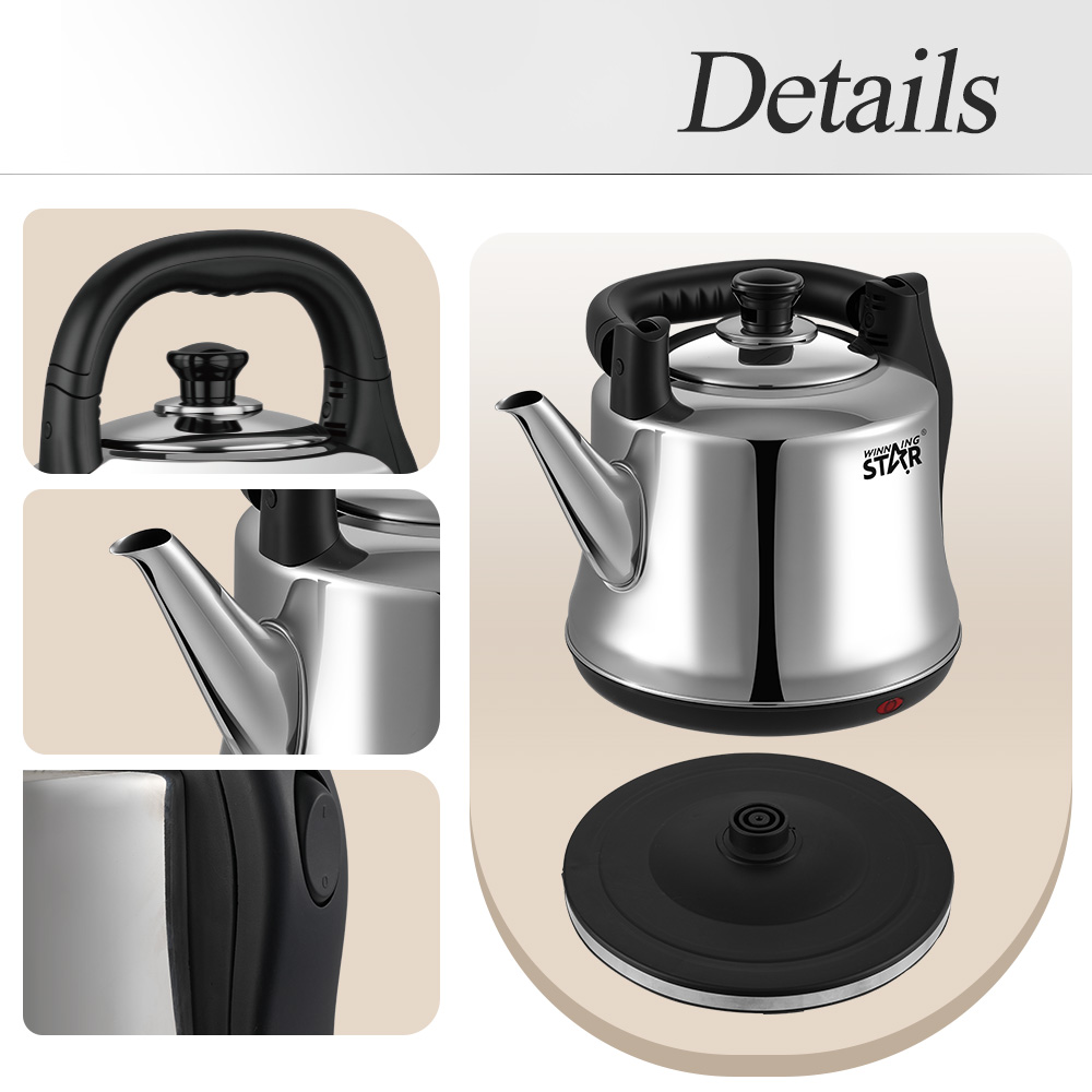 1800W 5L Stainless Steel Electric Kettle with Temperature Control