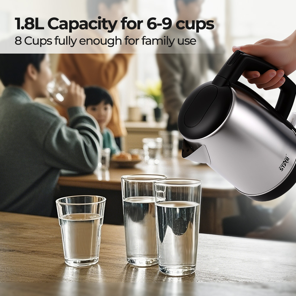 1500W 1.8L Stainless Steel Tea Kettle