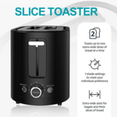 750W 2-Slice Electric Pop-Up Toaster