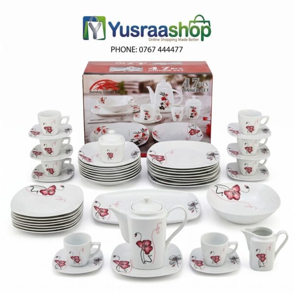 DINNER SET YA KIFALME VIPANDE 47 (SQUARE DESIGN)