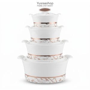 SATIN CERAMIC HOTPOT SET – VIPANDE 4 (LUXURY GOLD FINISH)