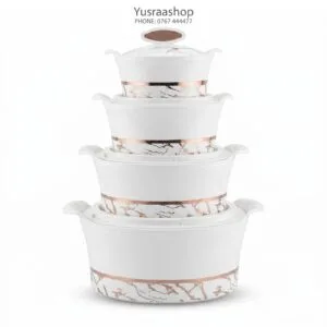 SATIN CERAMIC HOTPOT SET – VIPANDE 4 (LUXURY GOLD FINISH)