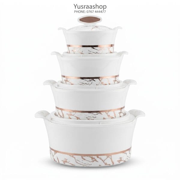 SATIN CERAMIC HOTPOT SET – VIPANDE 4 (LUXURY GOLD FINISH)
