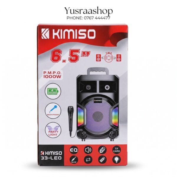 KIMISO 33-LEO 6.5" BLUETOOTH SPEAKER – BURUDANI YA NGUVU NA MICHEZO YA KARAOKE! 🎶🎤✨