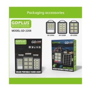 GDPLUS GD-2208 PROJEKTA YA SOLAR INAYOHAMISHIKA – MWANGA WA NGUVU WA JUA NA PANELI YA NJE